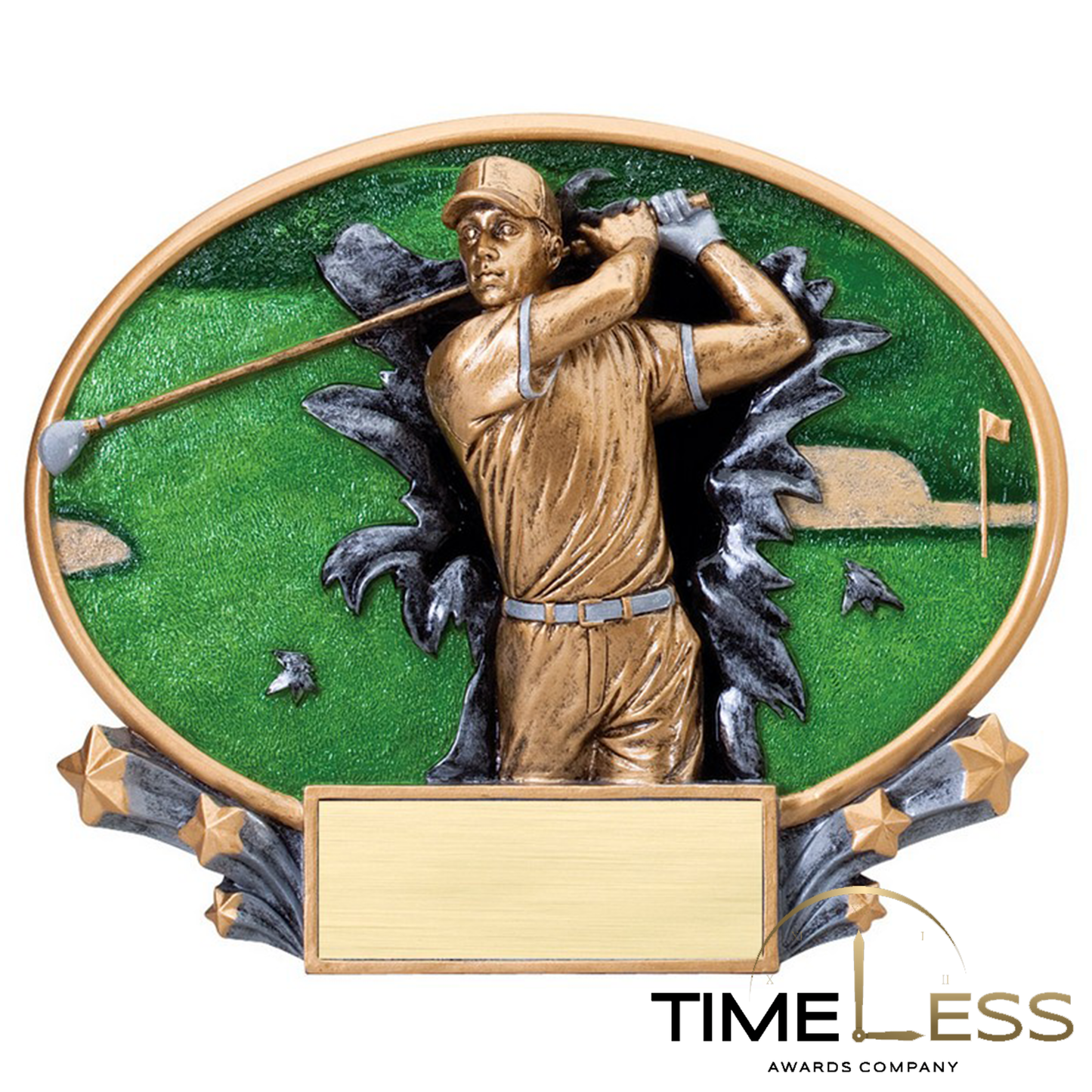 Oval Male Golf Resin Award 7.25"