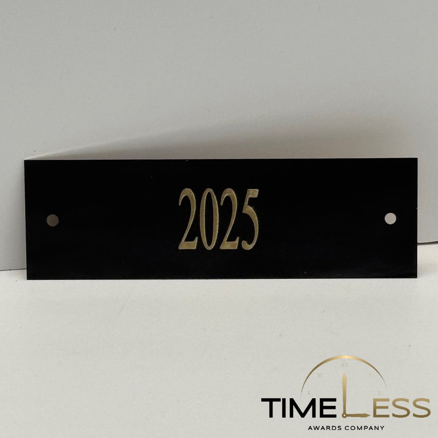 Black Brass Plate (Gold Lettering)