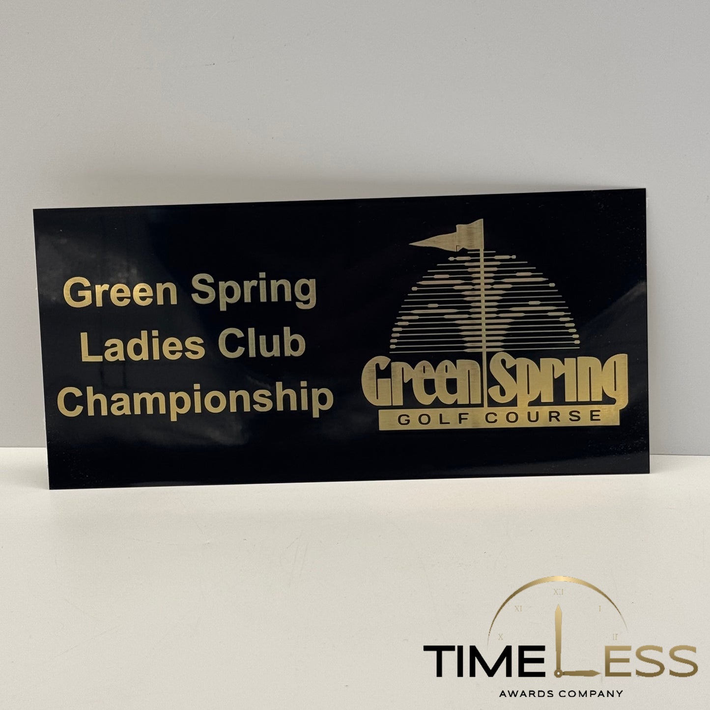 Black Brass Plate (Gold Lettering)