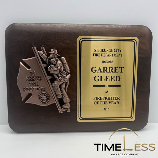 Genuine Walnut Plaque with Eliptical Edge Rounded Corners